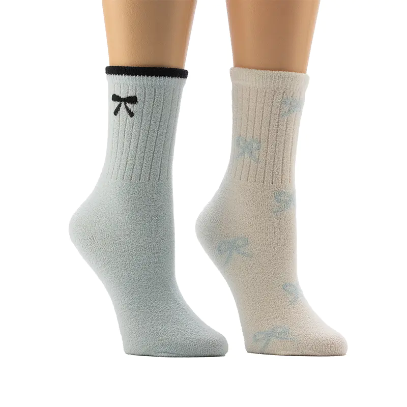 Dámský květinový vzor Cozy Home Socks ve tvaru mašle